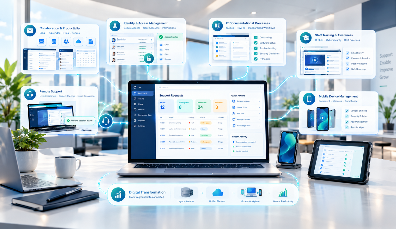 Comprehensive IT support and maintenance solutions for growing businesses