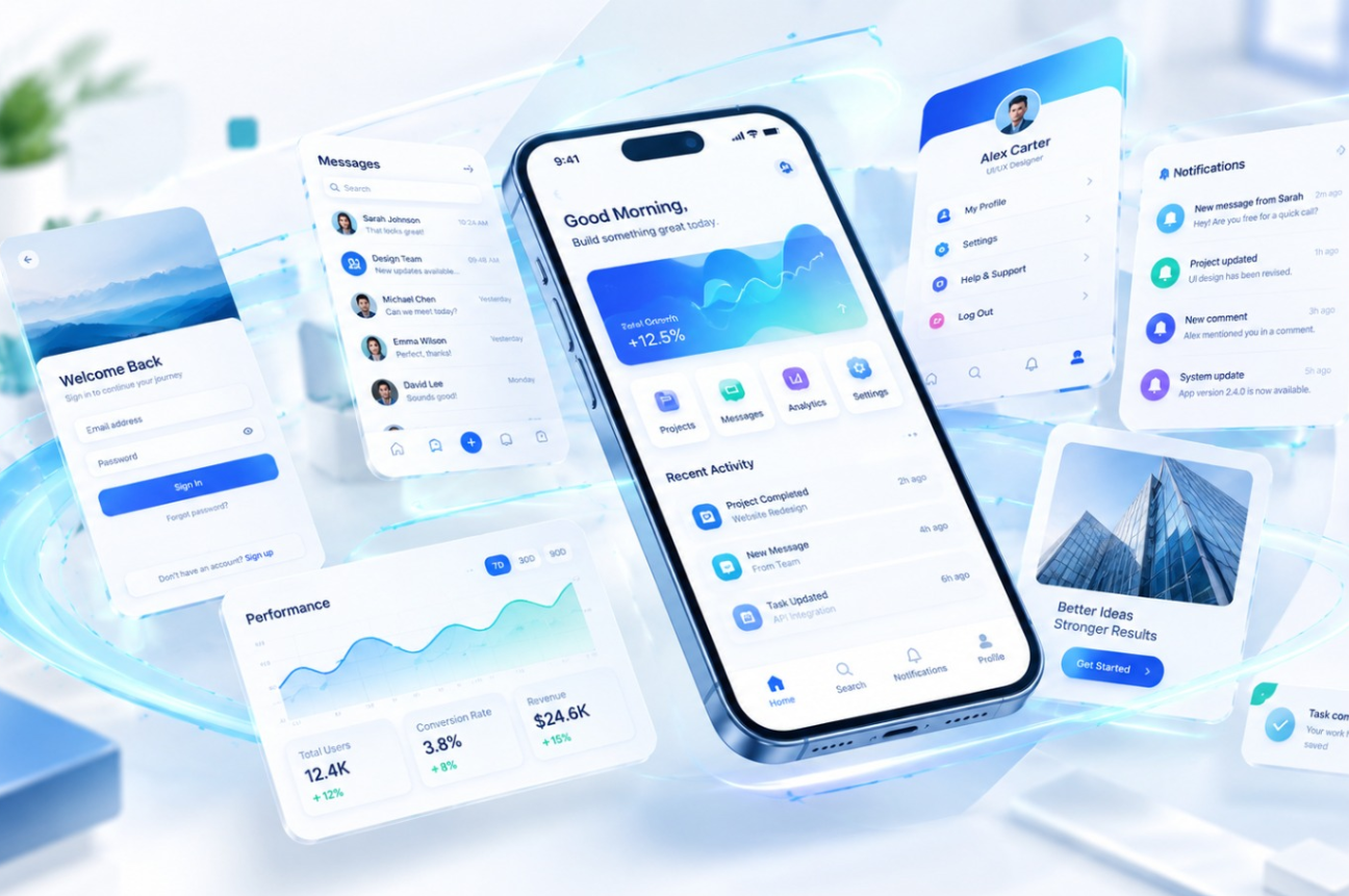 Custom mobile app development for iOS and Android business applications